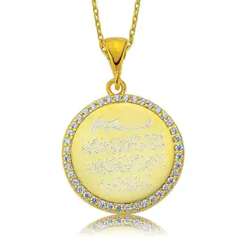 

KUTAYDAN 925 Sterling Silver Cubic Zirconia Evil Eye Prayer Lady Necklace