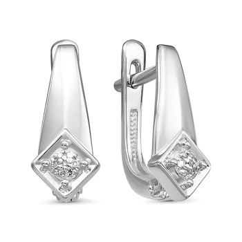 

925 sterling silver earrings with stones: Diamond