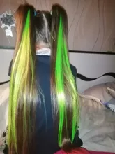 Leeons-extensiones de cabello sintético con Clip, extensiones de cabello resistentes al calor, pelo arcoíris para niños y mujeres, estilo ondulado de 20 pulgadas