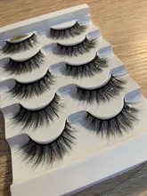 Pestañas postizas 3D, 5 pares, pelo de visón de imitación, pestañas de serie Wispies Fluffies naturales, largas y suaves, hechas a mano, pestañas negras sin crueldad