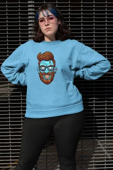 

Angemiel Wear Entel Glasses Zombie Blue Women Sweatshirts