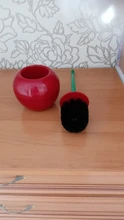Creative Lovely Cherry Shape Lavatory Brush Toilet Brush & Holder Set (Red)