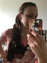 MANWEI-extensiones de cabello sintético para mujer, Clip largo y recto de una pieza, 5 Clips, pelo rubio falso, marrón y negro