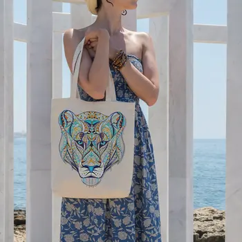 

Angemiel Bag Blue Shades Tiger Shopping Beach Tote Bag