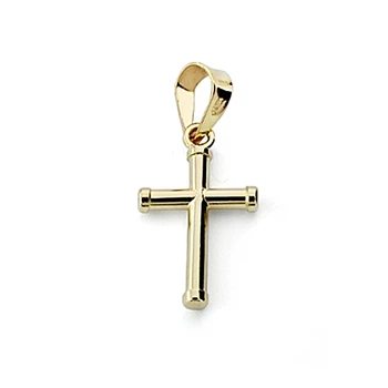 

Cross 18k gold 13mm. Round stick smooth chatons [7973]