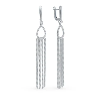 

Silver earrings with cubic zirconia sunlight sample 925