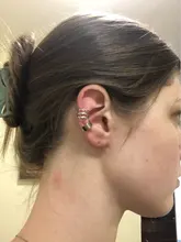 Pendientes con Clip de Cruz para mujer y niña, 2 uds., aretes de Zirconia cúbica, perlas, sin Piercing