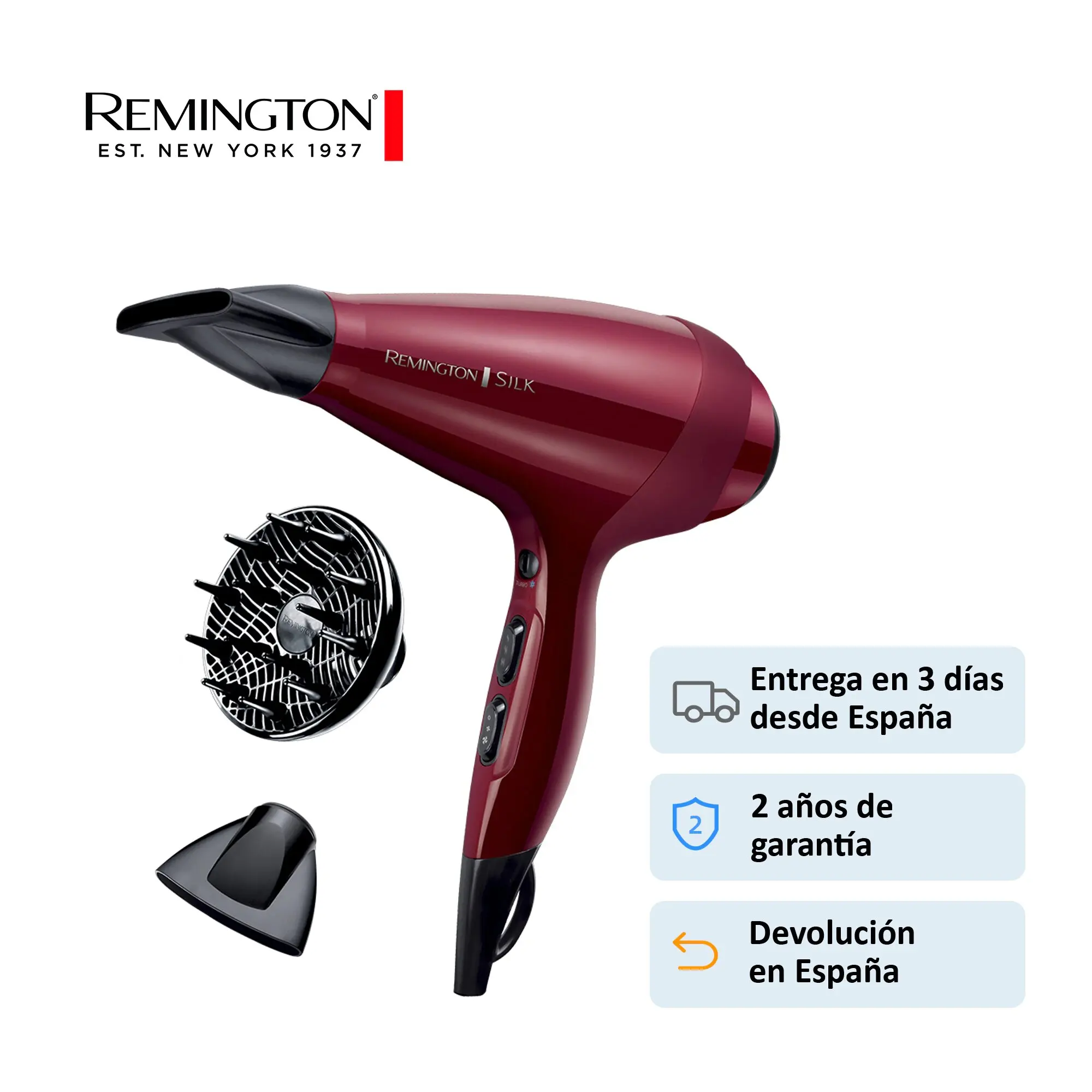 Remington Silk Ac9096-professional Hair Dryer, Ionic, Diffuser And  Concentrator, 2400 W, Red | 5 Years Warranty - Hair Dryers - AliExpress