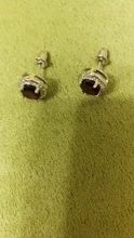 Hutang-pendientes redondos de Gema Natural de rodolita, sólida plata 925 granate, joyería fina, regalo para mujer, 2.16ct