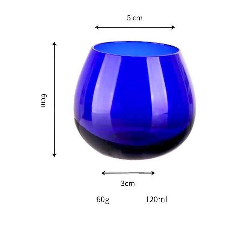 Glass Tea Cup with Blue Sake Tea Cup Crystal Glass Tumbler Heat Resistance Small Volume 4oz 120ml 1 Pc