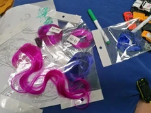 Alileader-extensiones de pelo sintético con pinza, pelo largo ondulado de 20 , 50 cm, rojo, azul, rosa, arcoíris, Color puro