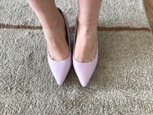 Zapatos de tacón alto para mujer, calzado de punta puntiaguda, de cuero suave, a la moda, para oficina, color rosa y rojo, E0005, 2020