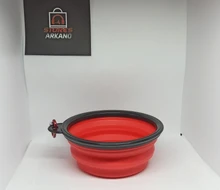 Taza plegable de viaje para alimentación de agua, contenedor portátil de comida para cachorros, para perros y gatos, bandeja de alimentación, 350ML