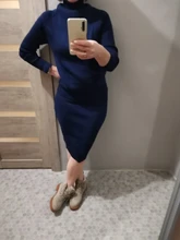 TAOVK Autumn Womens Costume Knitted  Tracksuit  Sweater + Slim Skirt Two-Piece Set