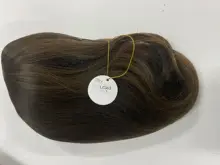 LOUIS FERRE-Peluca de cabello sintético para mujer afroamericana, cabellera artificial ondulado con flequillo, color marrón claro, fiesta de Cosplay, Alta Temperatura