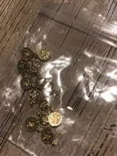 Eruifa-Mini Moneda de 8mm, colgante de aleación de Zinc chapado en oro/plata, joyería, collar, pulsera, pendientes, 2 colores, 20 Uds.