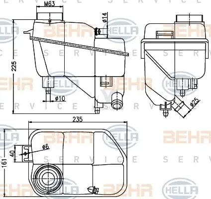 Бачок расширительный охлаждающей жидкости MB W211 02