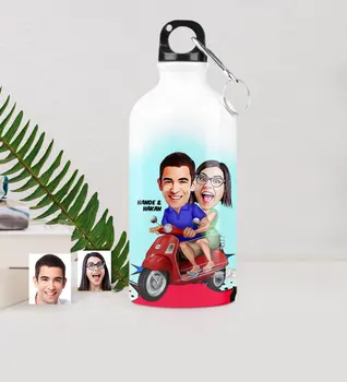 

Personalized Valentine Caricature Of Metal Water bowl (500 ml.) -10