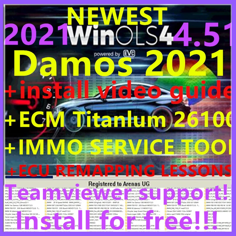 2021 HOT sale Newest WinOLS 4.51 +2020 NEW damos With Plugins More Functions Auto ECU Chip Tuning Software VMWARE | Автомобили и