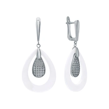 

Silver earrings with ceramics and cubic zirconia sunlight sample 925