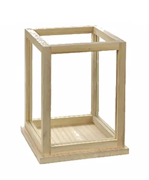 

Glass/wood candle holder 26X32