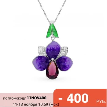 

Silver Pendant with cubic zirconia and enamel sunlight sample 925