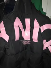 Winter Women Jackets Coat Parkas Padded-Down Print Female Cotton Hooded Warm HOT Letter