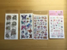 Pegatinas adhesivas decorativas con flores y plumas, 6 hojas, Estilo Vintage