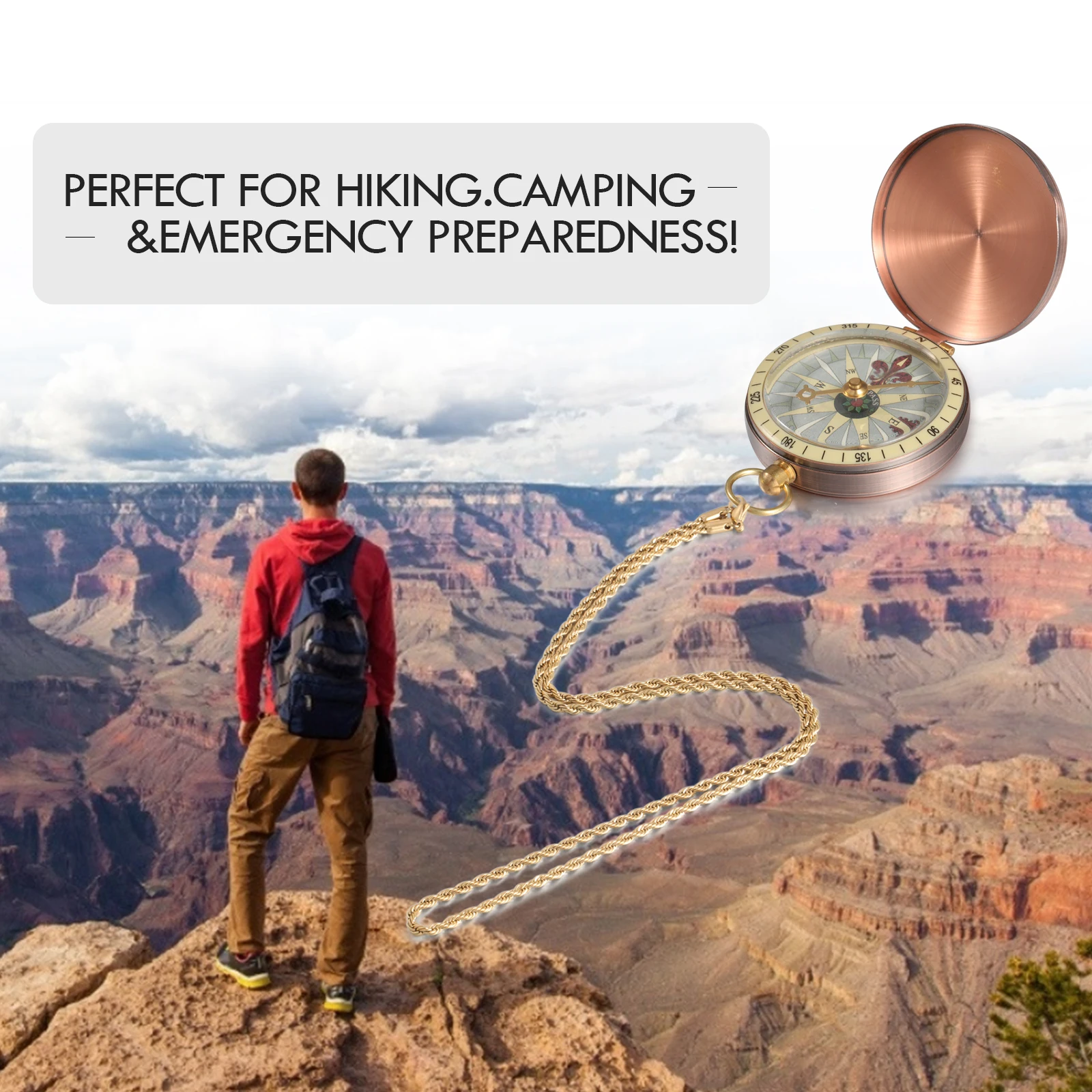 Camping Survival Compass Metal Pocket Compass"TOMMY”“TUBBO” Kids Compass for Hiking Hunting Outdoor Military Navigation Tool 4