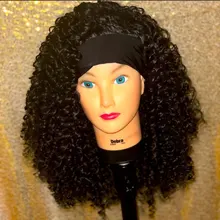 Peluca de cabello sintético para mujer, diadema con ondas al agua, sin pegamento, diseño de Velcro, fibra resistente al calor, Cosplay diario, Lolita, rizada