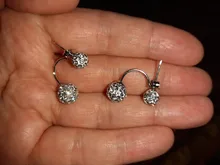 Promoción 925 de moda de plata esterlina U doblar pendiente Shambhala brillante ladiesstud joyería pendientes de alergia libre al por mayor