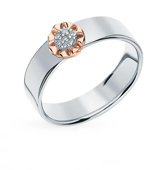 

Silver ring with diamonds sunlight sample 925