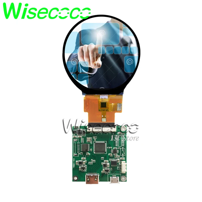 Wisecoco-round Circle Ips Lcd Painel de Toque Capacitivo Display Circular Robô Doméstico Inteligente Rgb 40pin St7701s 480×480