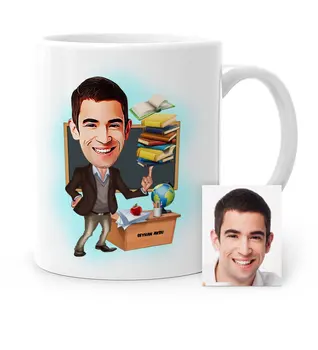 

Personalized Mr Teacher Cartoon White Mug Cup-2