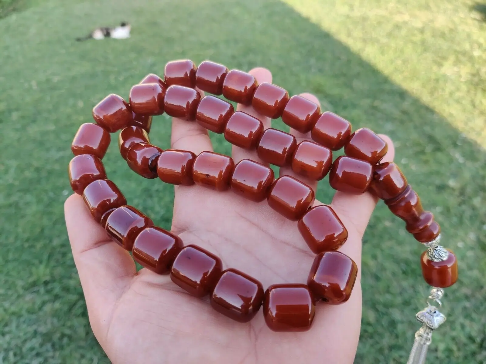 

Tasbih Ottoman Faturan German Cherry Amber Sandalous Misbaha Rosary Free Shipping FedEX