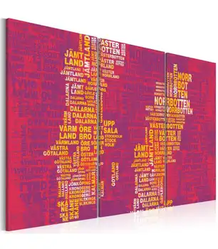 

Table-Sweden map (pink background)-Triptych