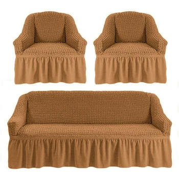 

Cover for sofa triple, two armchairs, mustard