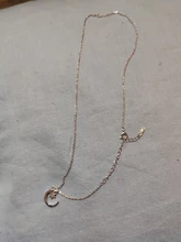 Collar de plata de ley 925 con forma de luna y Estrella, cadena Simple y brillante, para mujer, joyería de boda, regalo de cumpleaños