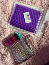 Microcepillo desechable para pestañas extensión individuales, 100 unids/bolsa, hisopo para quitar pestañas, herramientas de extensión de pestañas