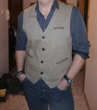 Mens Waistcoat Vests Suit Victorian-Steampunk Wedding Gentleman Groomman Gilet Wool Cosplay