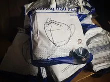 Mascarilla facial FFP2 KN95, máscara de color gris y blanco, 100 unidades