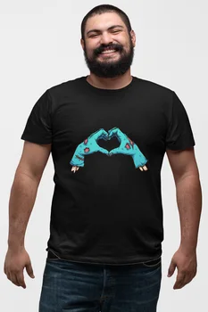 

Angemiel Wear Heart Black Men 'S Cotton Big Size T-Shirt