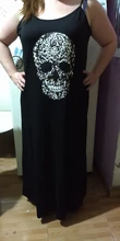 Vestido de verano Punk de manga corta suelto, calavera, abertura lateral