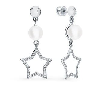 

Silver earrings with cubic zirconia sunlight sample 925