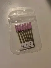 HYTOOS 7 unids/set corindón uñas taladro 3/32 Rotary piedra cerámica Burr cortadores para manicura accesorios de uñas herramienta