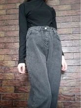 Pantalones vaqueros rectos de 9 puntos para mujer, anchos de Vaqueros cintura alta, de estilo de Hong Kong, longitud de la Torre del Joker, 2021