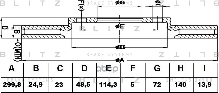 Диск Тормозной Mazda 3 03- Blitz арт. BS0206