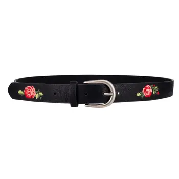 

Women's belt (2.5 cm, eco-leather, drawing, black) 52939
