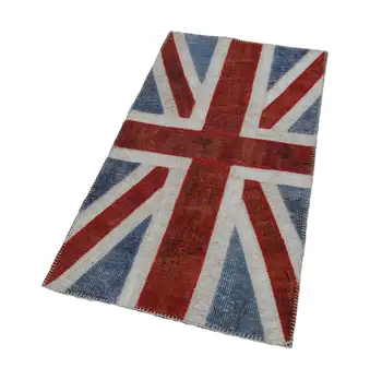 

80x152 Cm Uk Handmade Flag Patchwork Rug-3x5 Ft