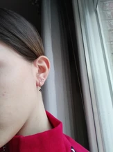 Pendientes de plata de ley 925 para mujer, Pendientes de aro para parejas, regalo de San Valentín, aretes de circón coloridos ostentosos